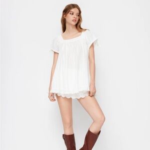 CIDEE White Lace Detail Dress/Top